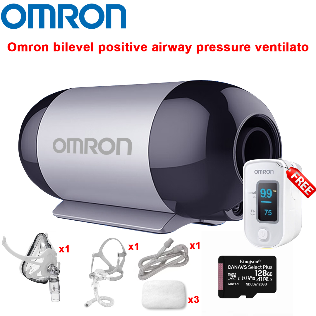 Omron Πλήρως αυτόματος αναπνευστήρας θετικής πίεσης αεραγωγών δύο σταδίων, ενσωματωμένη μπαταρία λιθίου 8 ωρών, καλώδιο ρεύματος*1, μάσκα στόματος και μύτης*1, μάσκα μύτης*1, βαμβάκι φίλτρου*3, σωλήνας αναπνοής*1, κάρτα μνήμης 128G (καταγραφή δεδομένων ανίχνευσης)*1, σακούλα αποθήκευσης*1, υπενθύμιση χαμηλής πίεσης αέρα/διαρροής αέρα, παραγωγή οξυγόνου υψηλής ροής 90% 6L/min, ενσωματωμένος υγραντήρας , Παραγγείλετε και αποκτήστε [μη επεμβατικό μετρητή γλυκόζης αίματος Omron ] δωρεάν